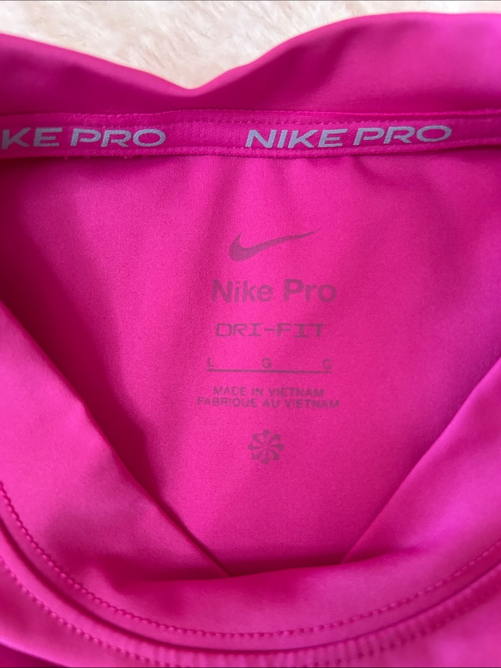 Nike Hot Pink Cropped Short Sleeve Tee with White Logos - Picture 3 of 11